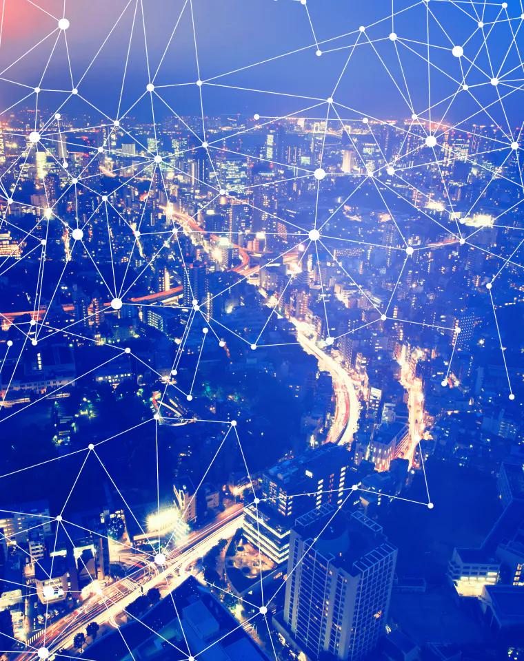 Connected network illustrating Python API integration across systems